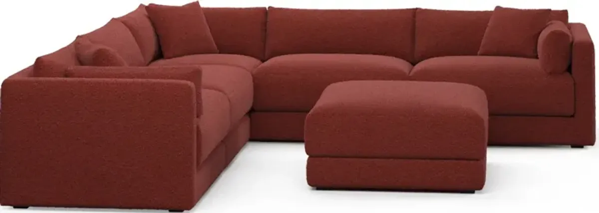 Malibu 5-Piece Sectional and Ottoman - Bloke Brick