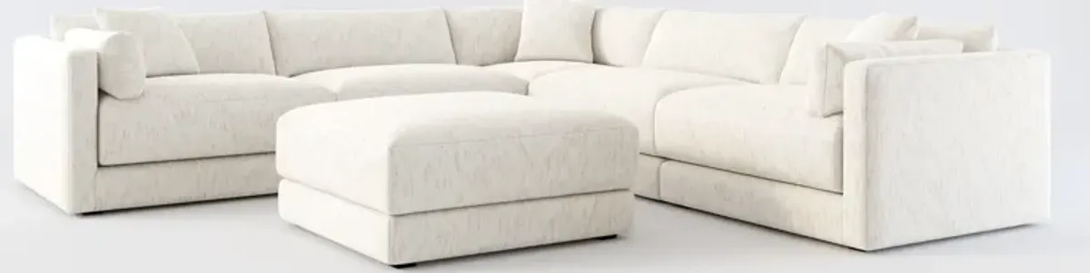 Malibu 5-Piece Sectional and Ottoman - P.T. Cream