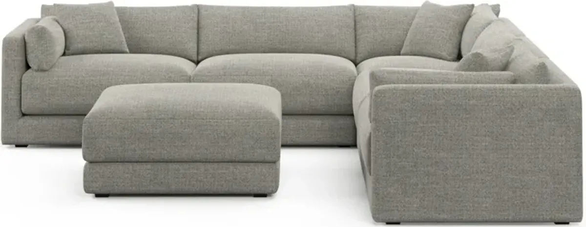 Malibu 5-Piece Sectional and Ottoman - Pandora Pepper