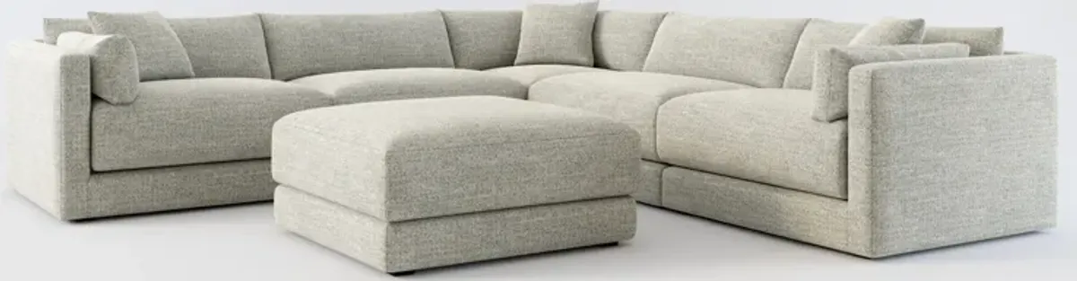 Malibu 5-Piece Sectional and Ottoman - Pandora Pepper