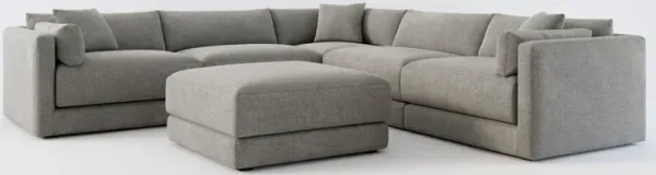 Malibu 5-Piece Sectional and Ottoman - Living Large Charcoal
