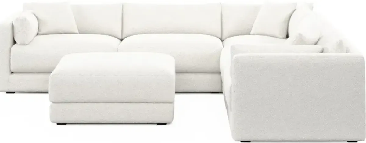 Malibu 5-Piece Sectional and Ottoman - Bloke Snow