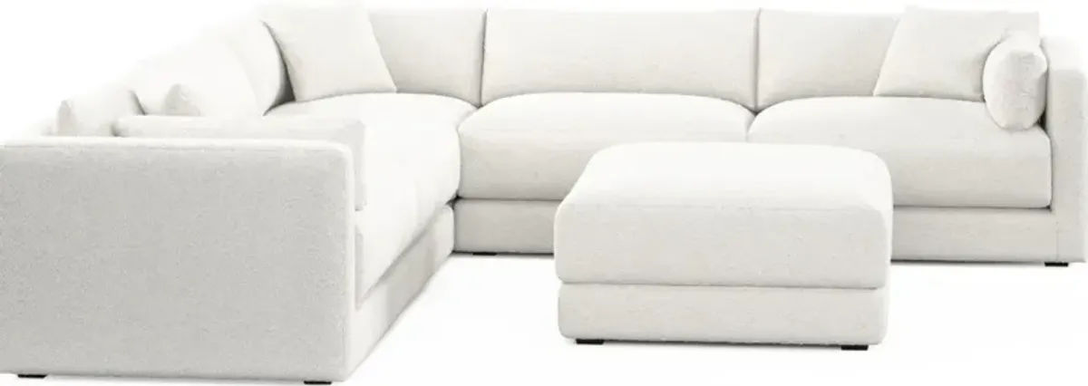 Malibu 5-Piece Sectional and Ottoman - Bloke Snow