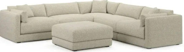 Malibu 5-Piece Sectional and Ottoman - Bloke Cotton