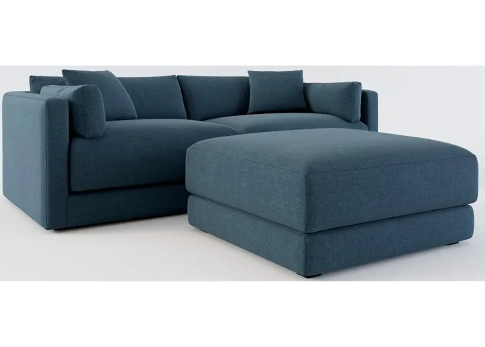 Malibu 2-Piece Sofa and Ottoman - Broderick Indigo