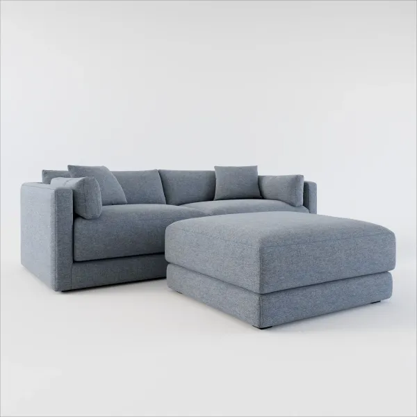 Malibu 2-Piece Sofa and Ottoman - Bridger Navy