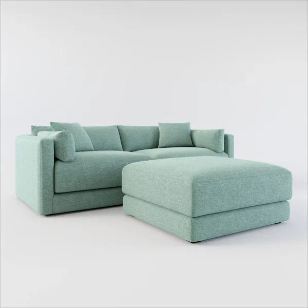 Malibu 2-Piece Sofa and Ottoman - Bridger Jade