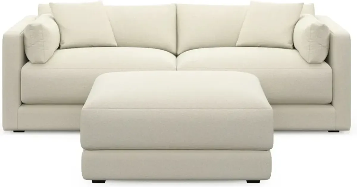 Malibu 2-Piece Sofa and Ottoman - Fincher Ivory