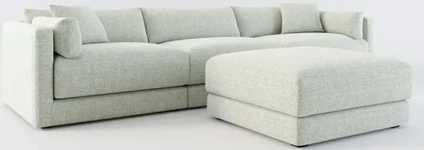 Malibu 3-Piece Sofa and Ottoman - Broderick Sea Glass