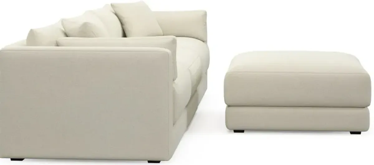 Malibu 3-Piece Sofa and Ottoman - Fincher Ivory