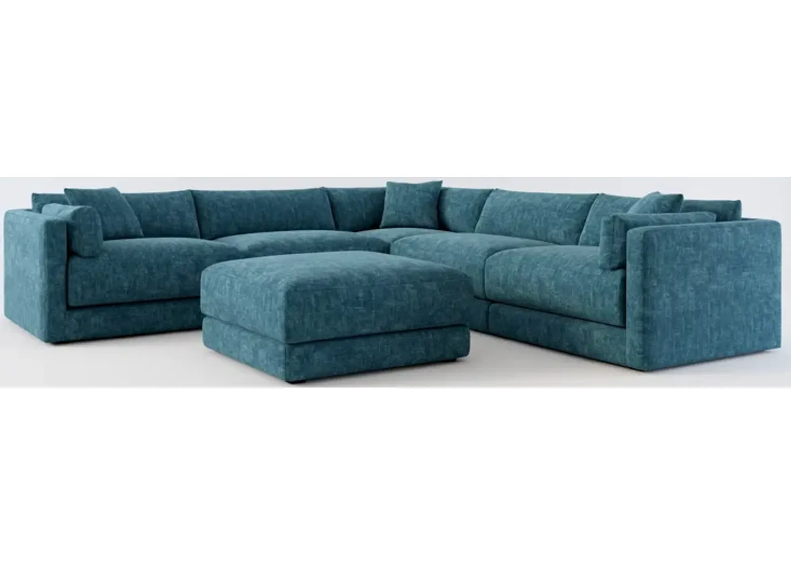 Malibu 5-Piece Sectional and Ottoman - Argo Tropic