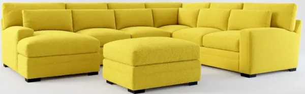 Winston Foam Comfort 5-Piece Sectional with Left-Facing Chaise and Ottoman - Bloke Goldenrod