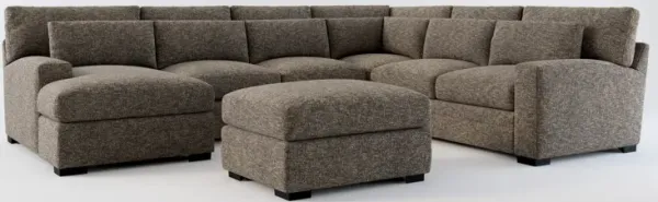 Winston Foam Comfort 5-Piece Sectional with Left-Facing Chaise and Ottoman - M Walnut