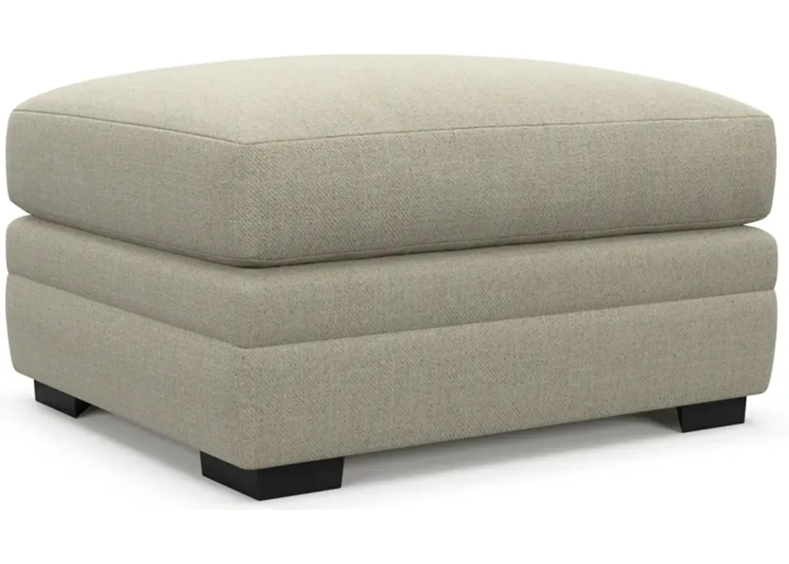 Winston Foam Comfort Ottoman - Broderick Charcoal