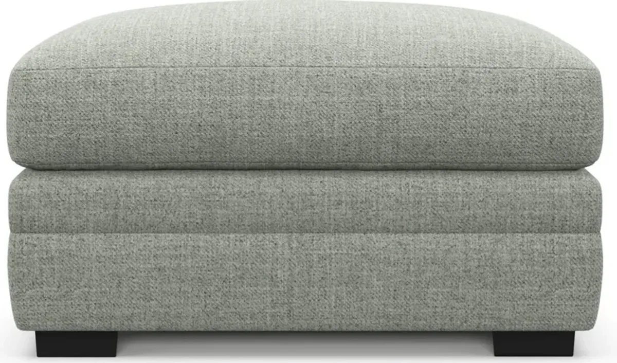 Winston Hybrid Comfort Ottoman - Broderick Sea Glass