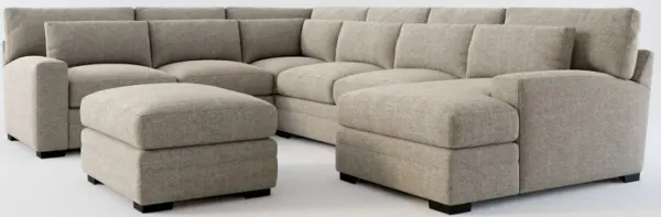 Winston Foam Comfort 5-Piece Sectional with Right-Facing Chaise and Ottoman - Bridger Metal