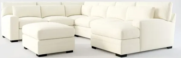 Winston Foam Comfort 5-Piece Sectional with Right-Facing Chaise and Ottoman - Fincher Ivory