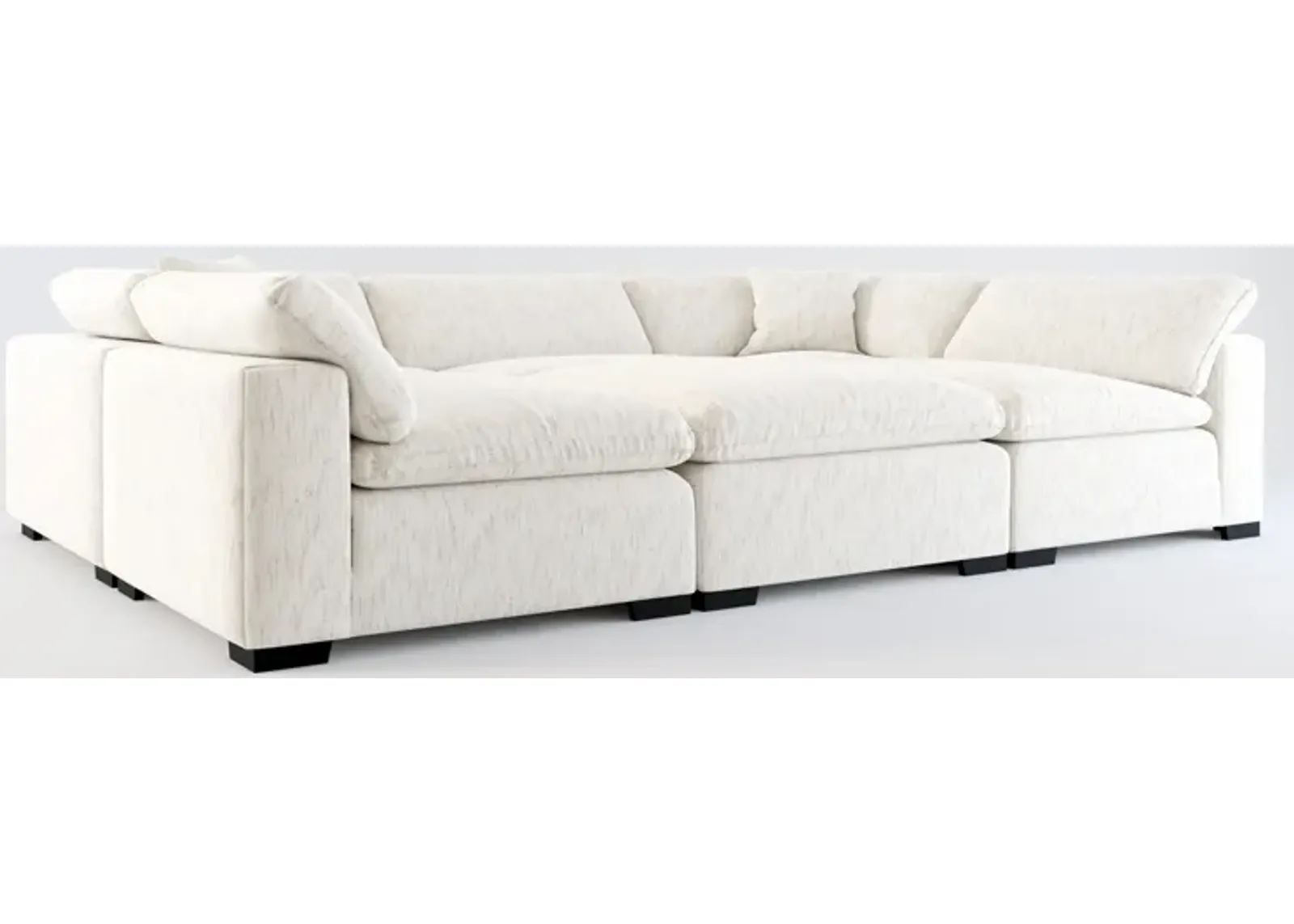 Plush Feathered Comfort 6-Piece Pit Sectional - P.T. Cream