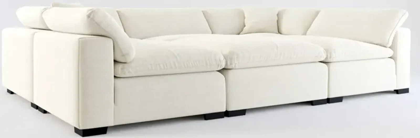 Plush Feathered Comfort 6-Piece Pit Sectional - Curious Pearl