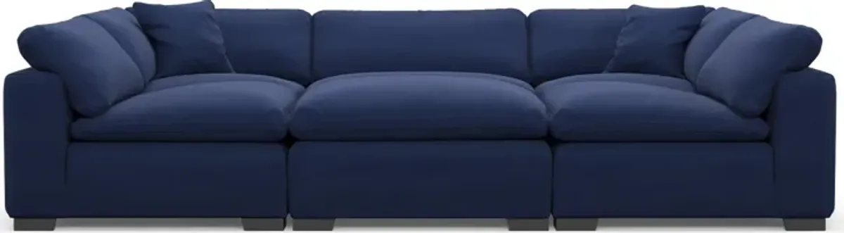 Plush Feathered Comfort 6-Piece Pit Sectional - Abington Indigo