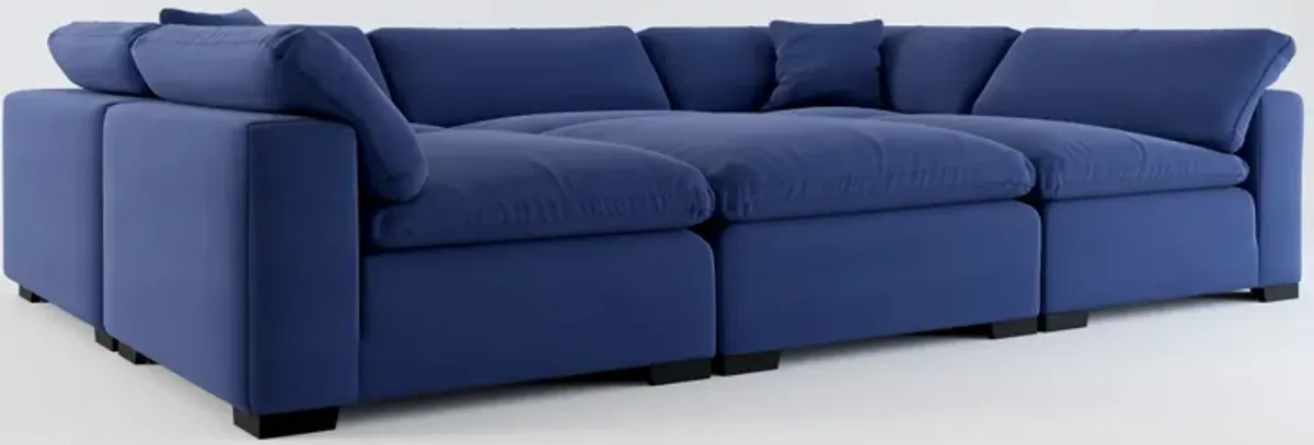 Plush Feathered Comfort 6-Piece Pit Sectional - Abington Indigo