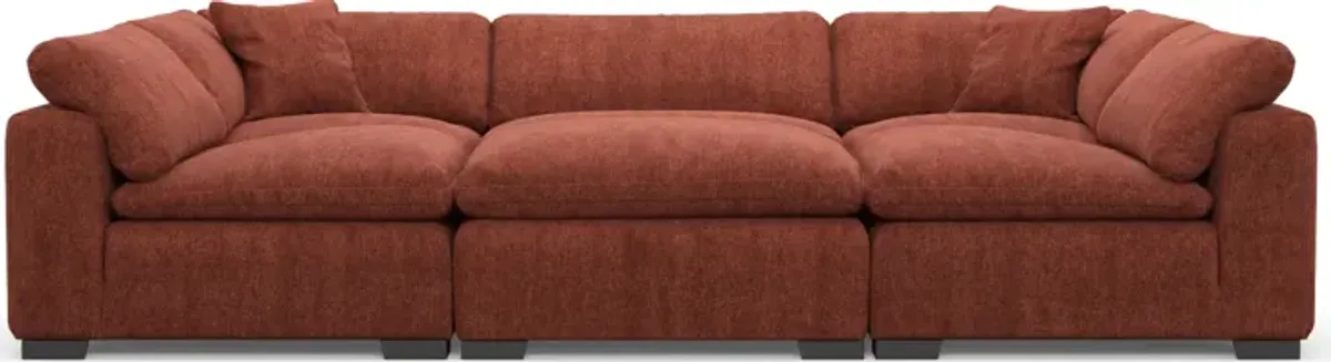 Plush Feathered Comfort 6-Piece Pit Sectional - Contessa Paprika