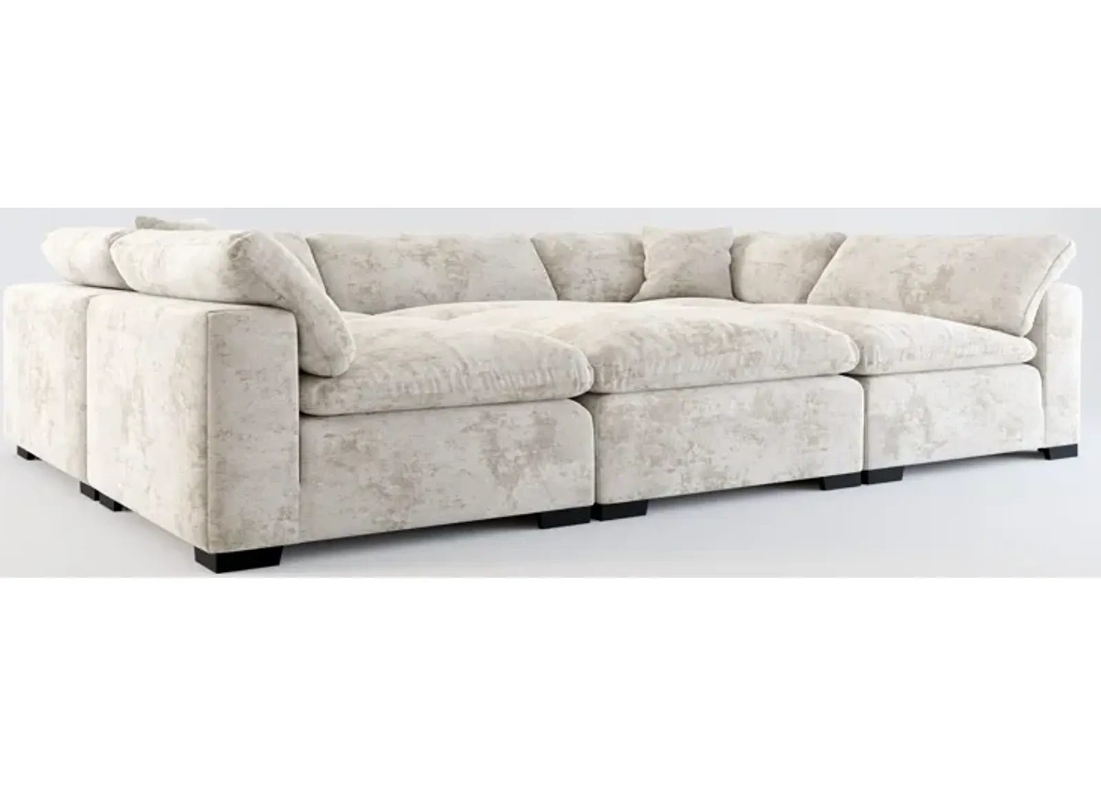 Plush Feathered Comfort 6-Piece Pit Sectional - Hearth Cement