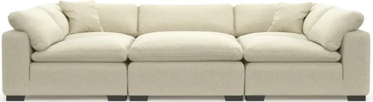 Plush Feathered Comfort Eco Performance Fabric 6-Piece Pit Sectional - Bridger Shell