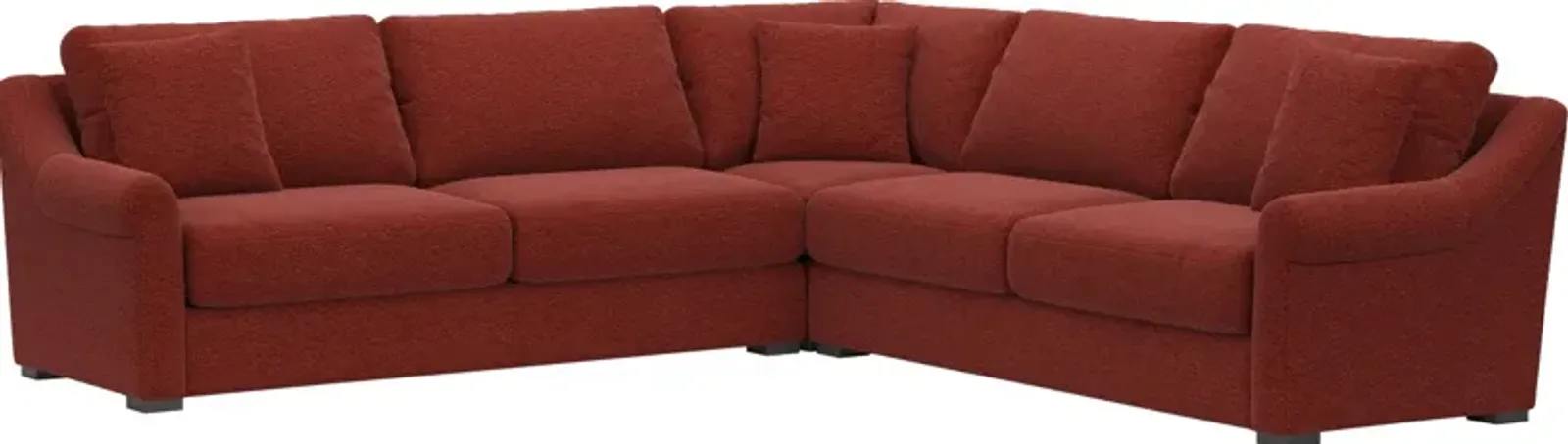 Bowery Foam Comfort 3-Piece Sleeper Sectional - Bloke Brick