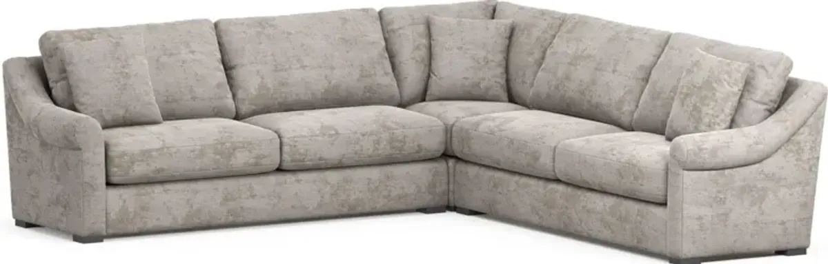 Bowery Foam Comfort 3-Piece Sleeper Sectional - Hearth Cement