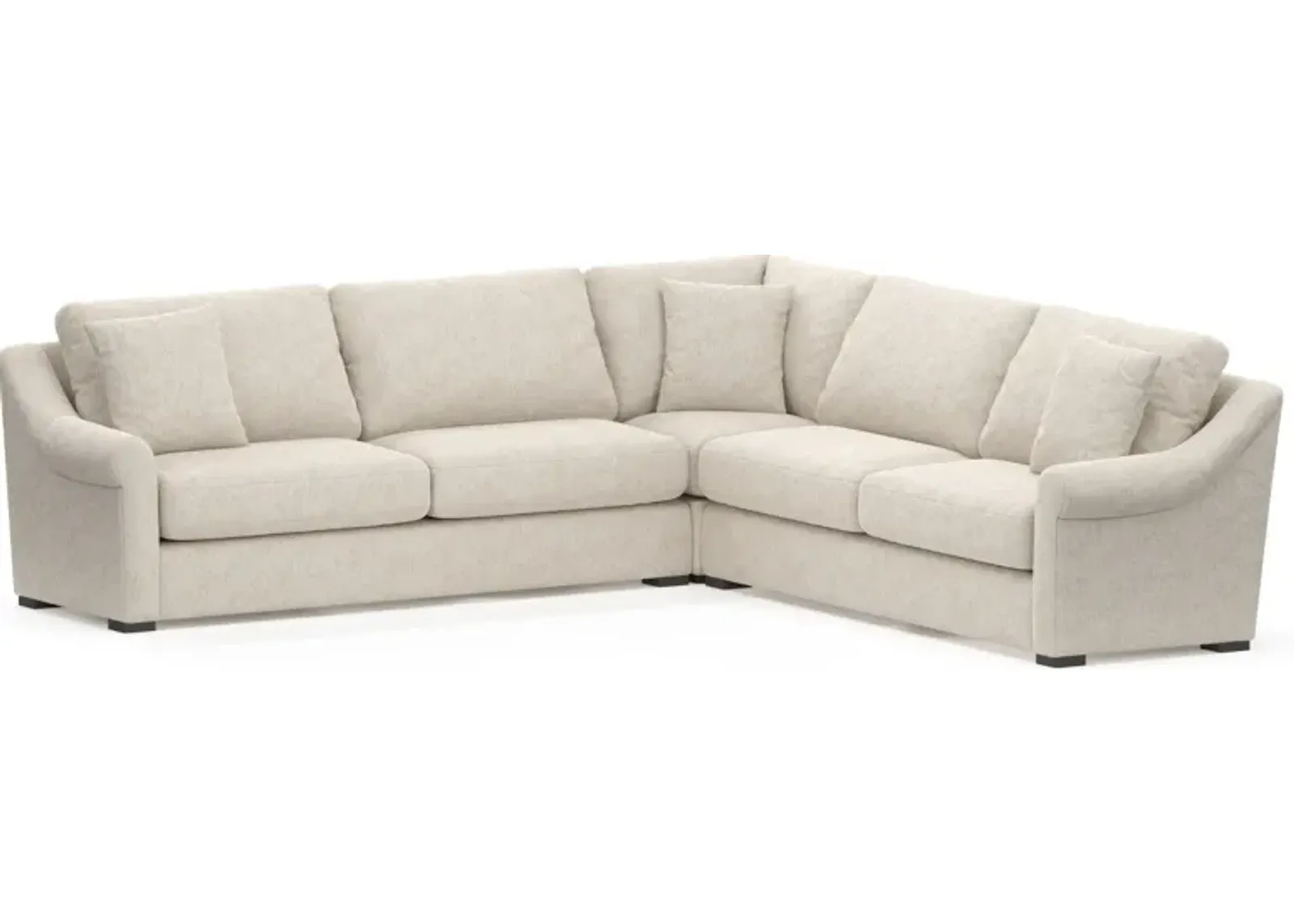 Bowery Foam Comfort 3-Piece Sleeper Sectional - M Ivory