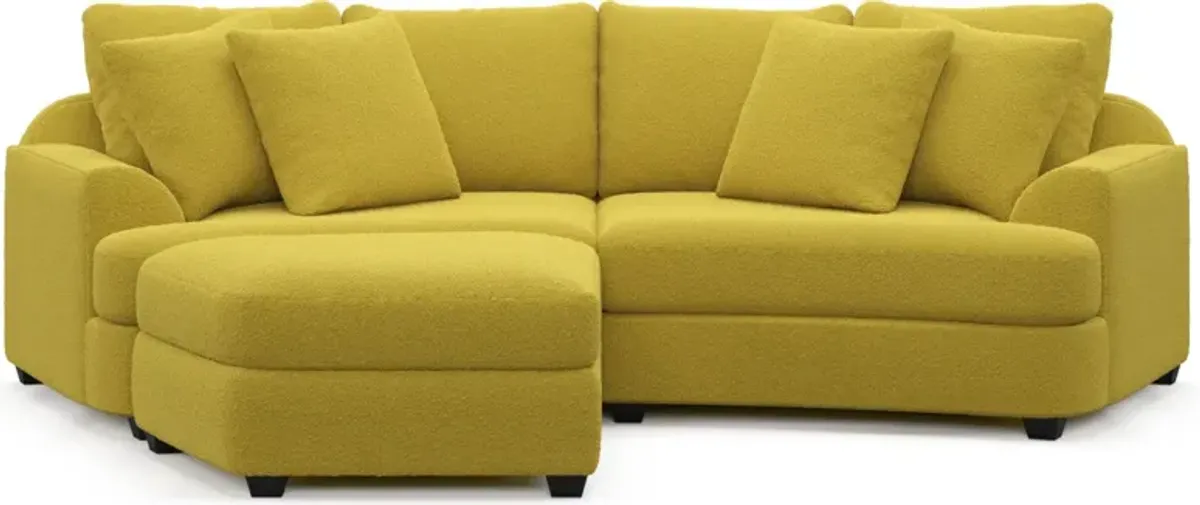 Skylar 3-Piece Sectional with Left-Facing Ottoman - Bloke Goldenrod