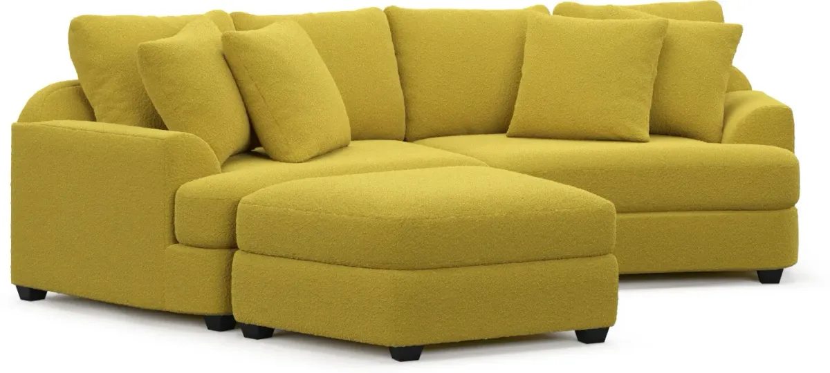 Skylar 3-Piece Sectional with Left-Facing Ottoman - Bloke Goldenrod