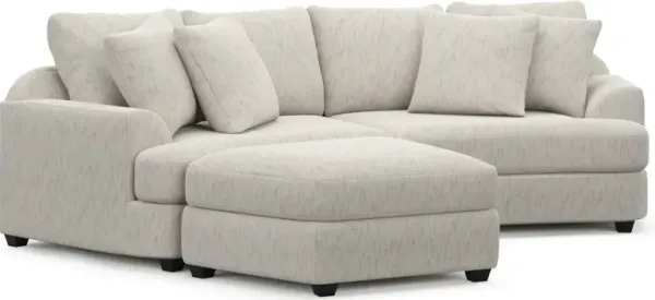 Skylar 3-Piece Sectional with Left-Facing Ottoman - P.T. Cream