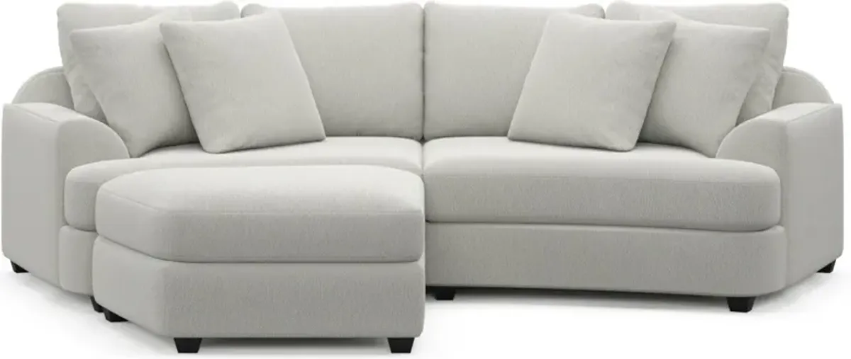Skylar 3-Piece Sectional with Left-Facing Ottoman - Oslo Snow