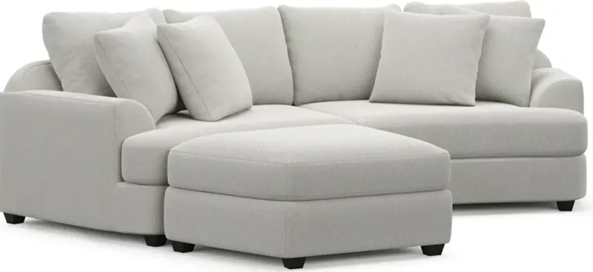 Skylar 3-Piece Sectional with Left-Facing Ottoman - Oslo Snow