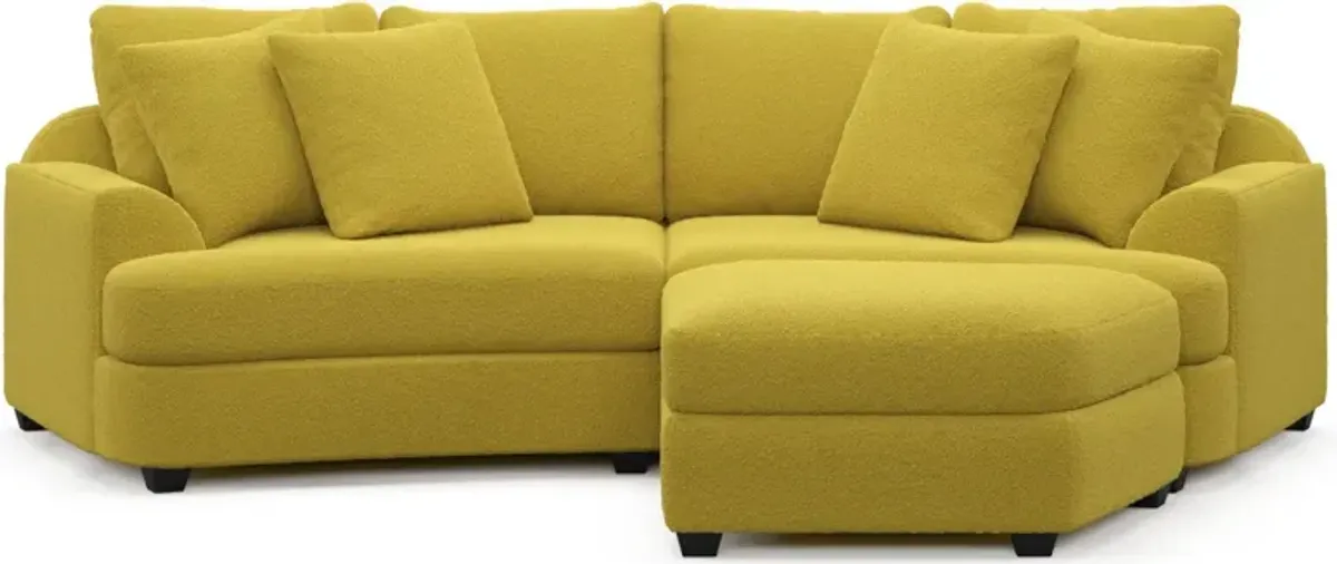 Skylar 3-Piece Sectional with Right-Facing Ottoman - Bloke Goldenrod