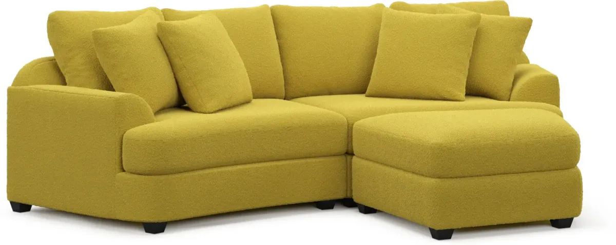 Skylar 3-Piece Sectional with Right-Facing Ottoman - Bloke Goldenrod