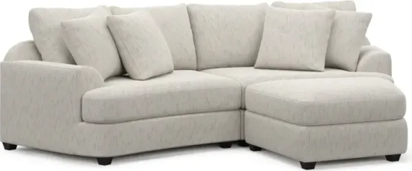 Skylar 3-Piece Sectional with Right-Facing Ottoman - P.T. Cream