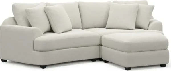 Skylar 3-Piece Sectional with Right-Facing Ottoman - Living Large White