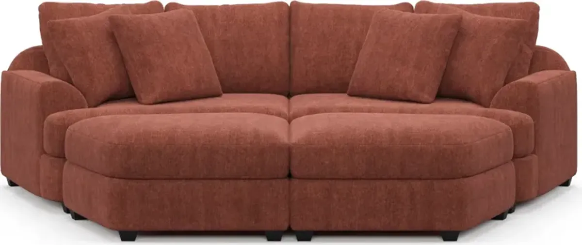 Skylar 4-Piece Pit Sectional - Contessa Paprika