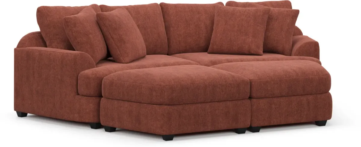 Skylar 4-Piece Pit Sectional - Contessa Paprika