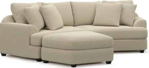 Skylar 3-Piece Sectional with Left-Facing Ottoman - Broderick Sand