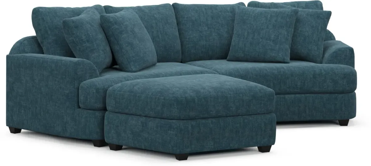 Skylar 3-Piece Sectional with Left-Facing Ottoman - Argo Tropic