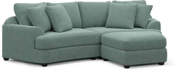 Skylar 3-Piece Sectional with Right-Facing Ottoman - Bridger Jade