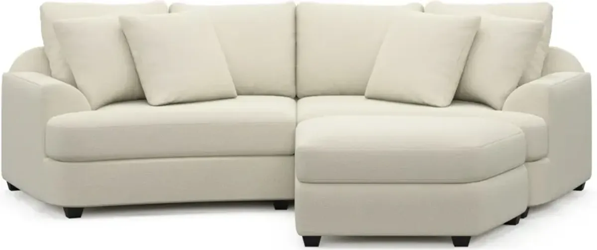 Skylar 3-Piece Sectional with Right-Facing Ottoman - Fincher Ivory
