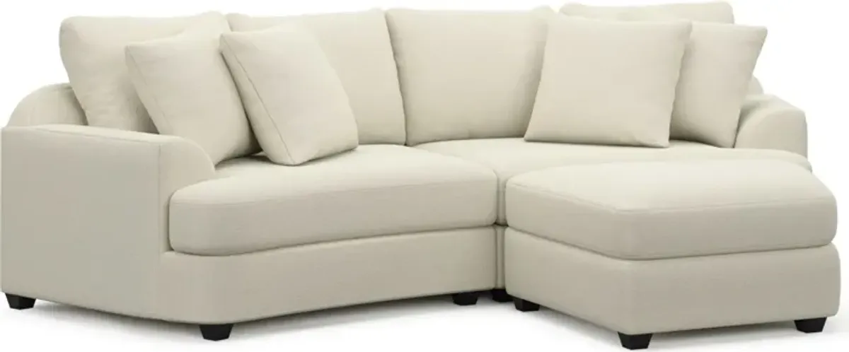 Skylar 3-Piece Sectional with Right-Facing Ottoman - Fincher Ivory