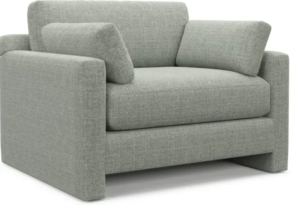 Forbes Foam Comfort Chair and a Half - Broderick Sea Glass