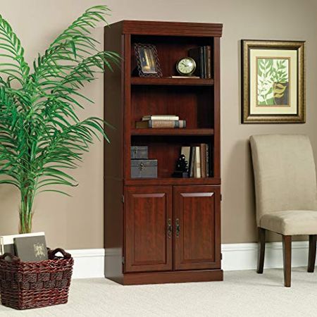 Sauder Heritage Hill 4 tier Library With Doors - Classic Cherry finish