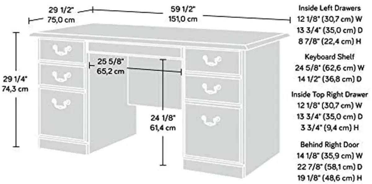 Sauder Heritage Hill Computer Desk, Classic Cherry finish